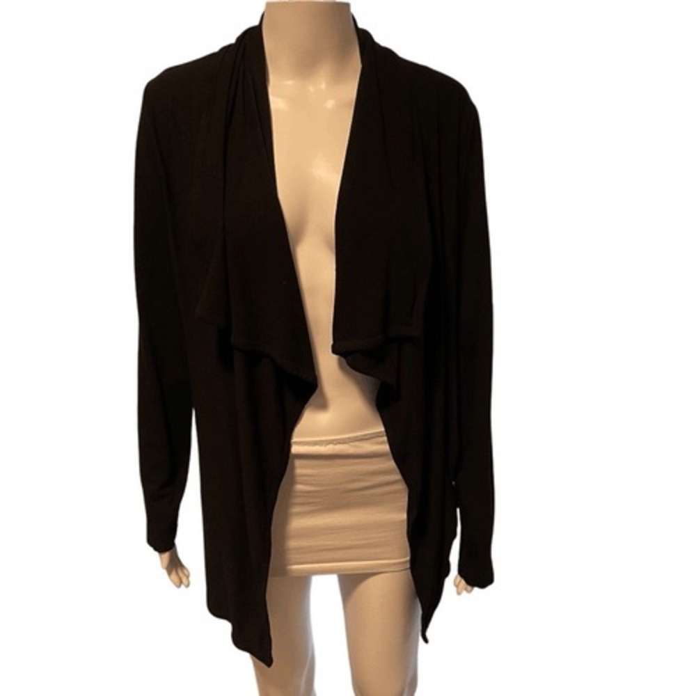 Piko 1988 Black Waterfall Open Front Cardigan Size XS/S